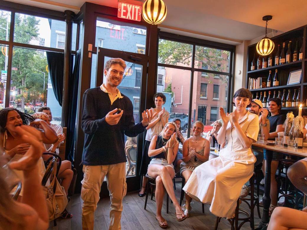 Jack Fox Baum engaging guests during a magic performance